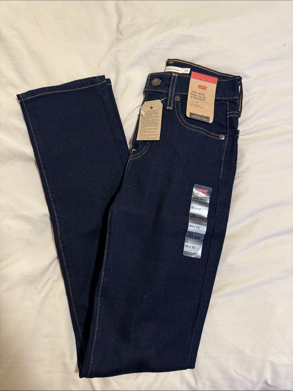 Levi's Women's Dark Indigo High-Rise Straight Jeans